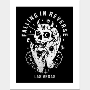 skull lasvegas vintage falling in reverse tour  black shirt gift fans logo text Posters and Art